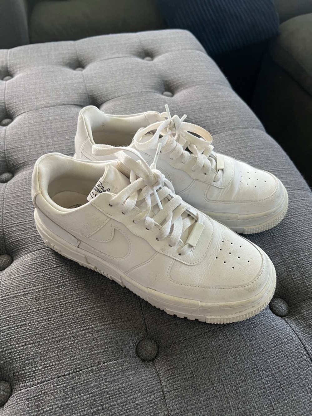 Nike Air Force 1 Pixel Shoes Womens White Chunky Sneakers